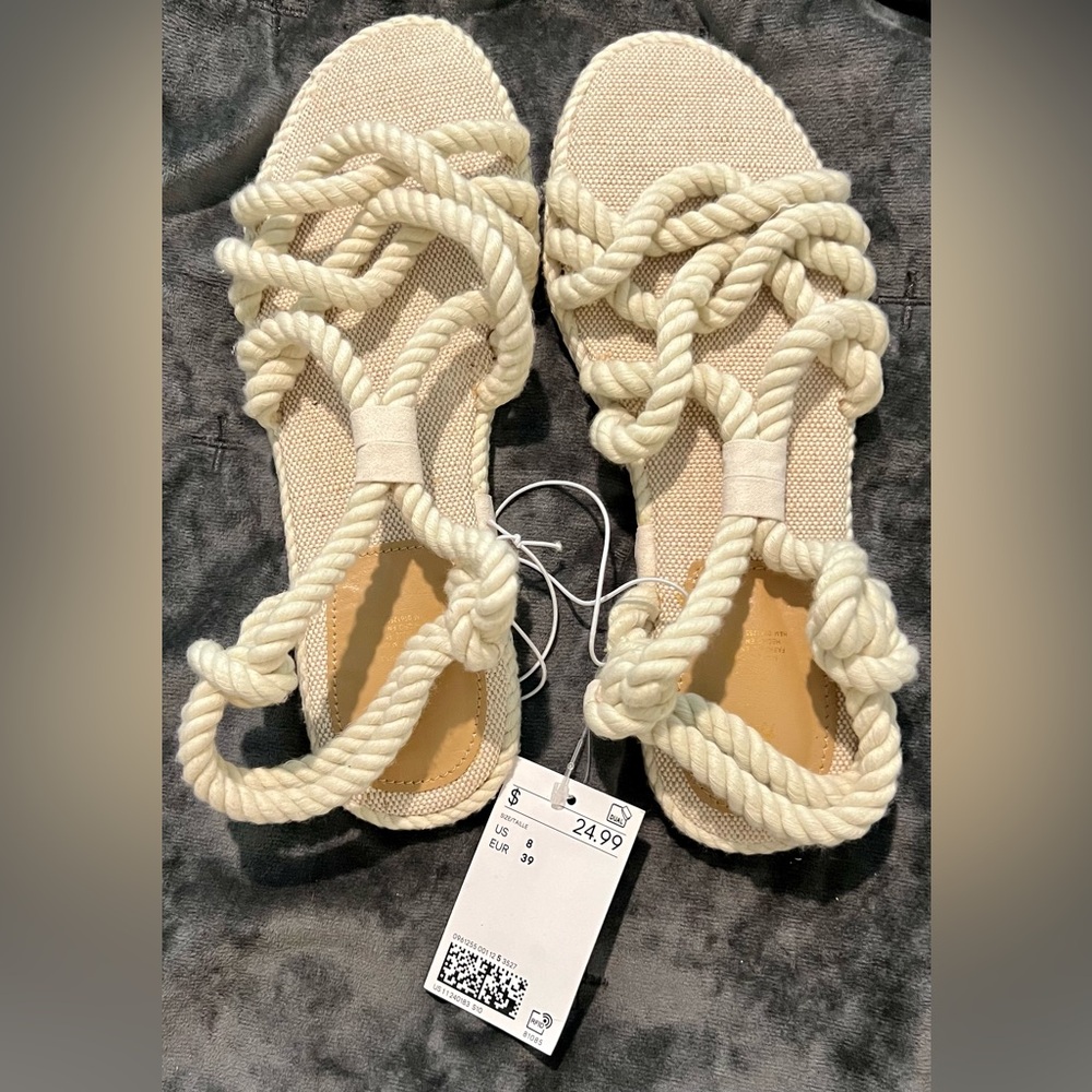 Nautical rope sandals, NWT size 8